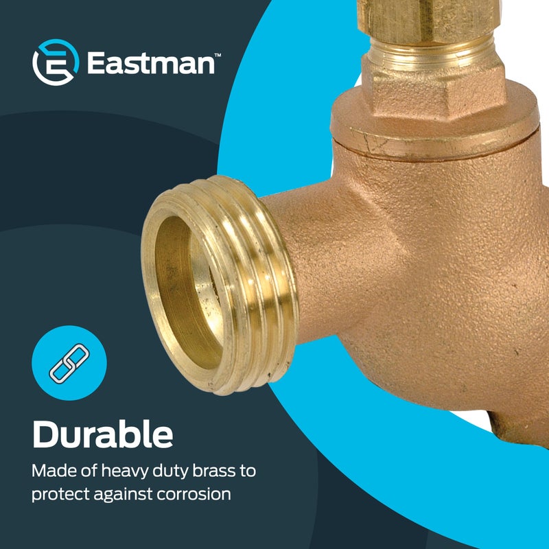 Eastman Heavy-Pattern Female No-Kink Hose Bibb, 3/4 Inch FIP Connection, Brass Plumbing Fitting, 48625 - Image 4
